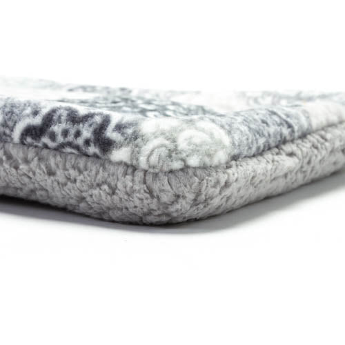 Flat Bed - Gray Medallion Plush Fleece
