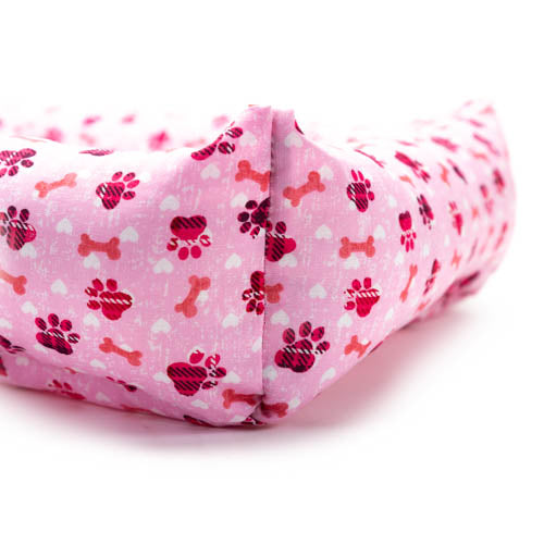 Bumper Bed - Pink Paws Cotton