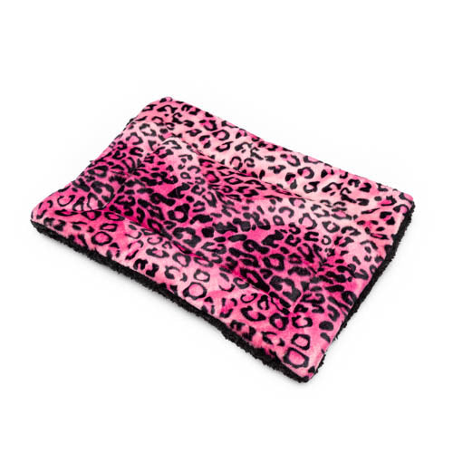 Premium Flat Bed - Pink Leopard Print Velboa