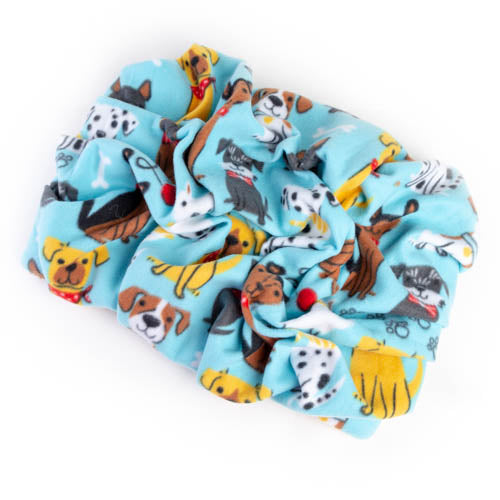 Nesting Bed - Dogs with Bowties Plush Fleece