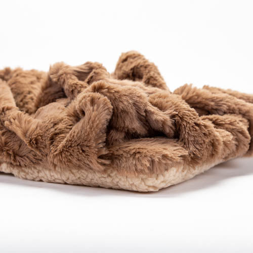 Premium Nesting Bed - Mocha Brown Minky Fur