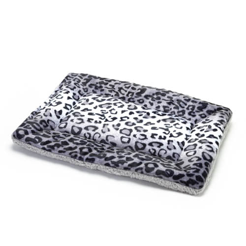 Premium Flat Bed - Snow Leopard Print Fur