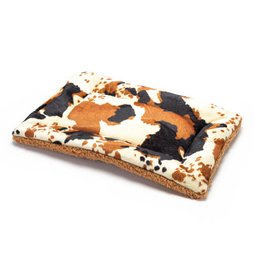 Premium Flat Bed - Tan Cow Print Fur