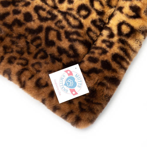 Premium Flat Bed - Tan Leopard Fur